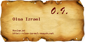 Olsa Izrael névjegykártya